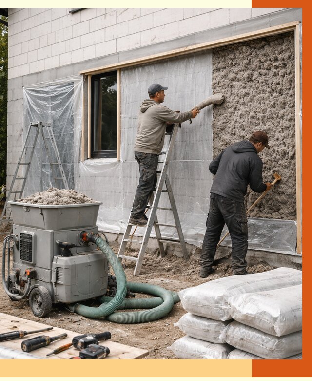 Утепление дома из газобетона эковатой в Балашове от 4576 руб./м2 | ТепломастерБла